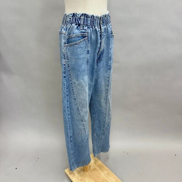 Powell Boyfriend Pull On Jeans Size Medium High Waist Paperbag - Picture 8 of 16